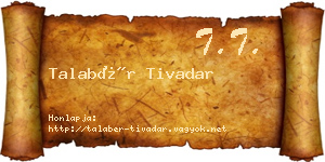 Talabér Tivadar névjegykártya
