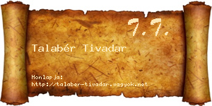 Talabér Tivadar névjegykártya